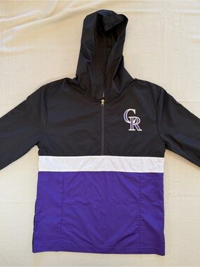 Men's MLB Genuine Merchandise Colorado Rockies Quarter Zip Windbreaker/Size S
